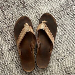 tan flip flops